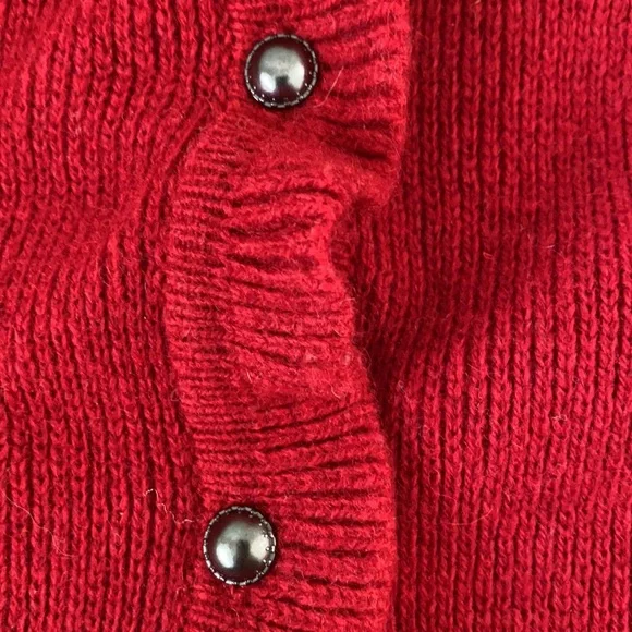 Eddie Bauer Winter Cardigan with Ruffled Neck and Placket—L - Picture 6 of 8